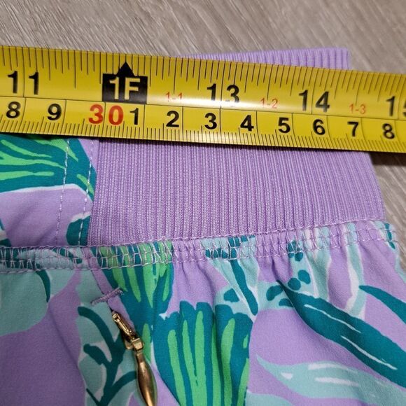 Lilly Pulitzer Tropical Print Leggings in Purple and Green - Picture 8 of 14